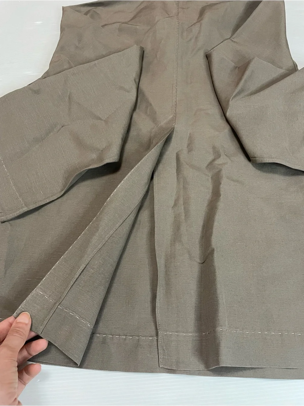 LAFAYETTE 148 NEW YORK Silk Linen Tunic Blouse In Concrete Size M - Picture 10 of 12